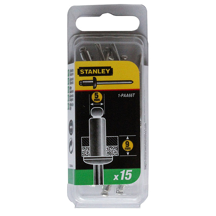 Stanley aluminijumske nitne 4,7x9,5 mm - 15kom 1-PAA66T Stanley aluminijumske nitne 4,7x9,5 mm - 15kom 1-PAA66T